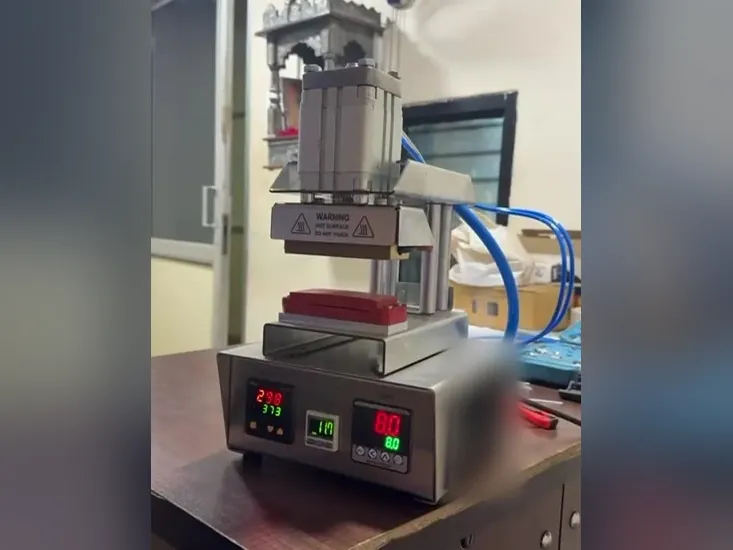 Pneumatic heat seal machine, built in-house
