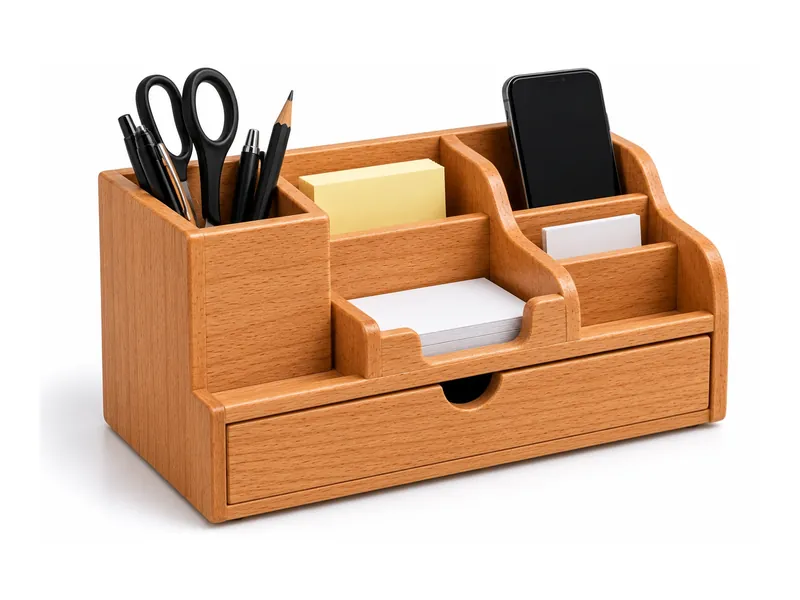 Wooden desk organizer
