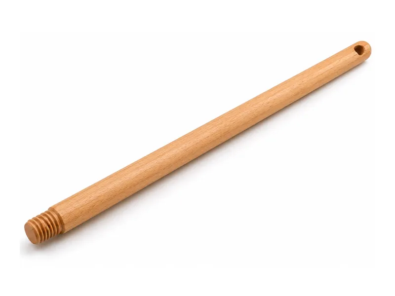 Threaded wooden broom handle