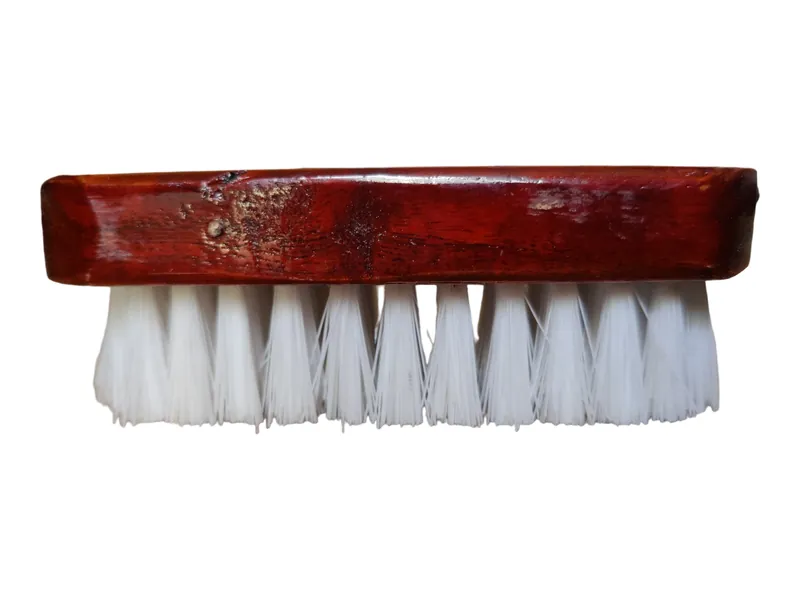 Hand scrubber with red wooden block